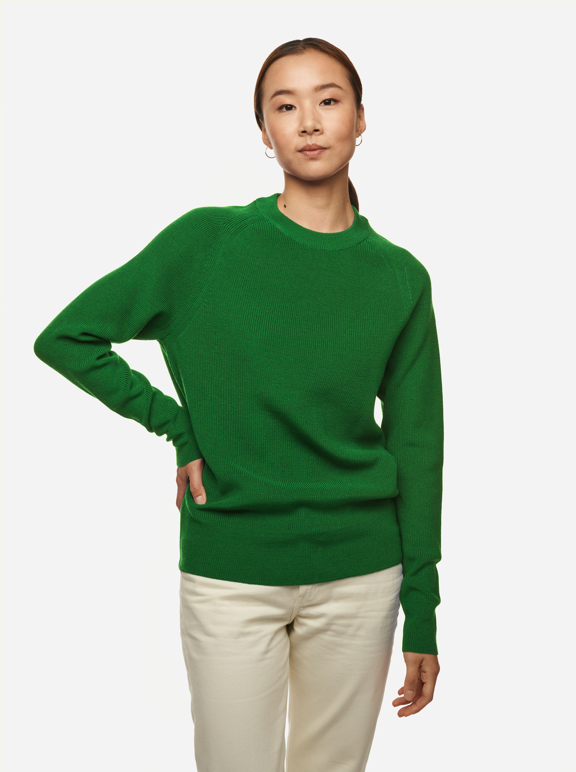 Teym - Crewneck - The Merino Sweater - Women - Brigh Green - 1