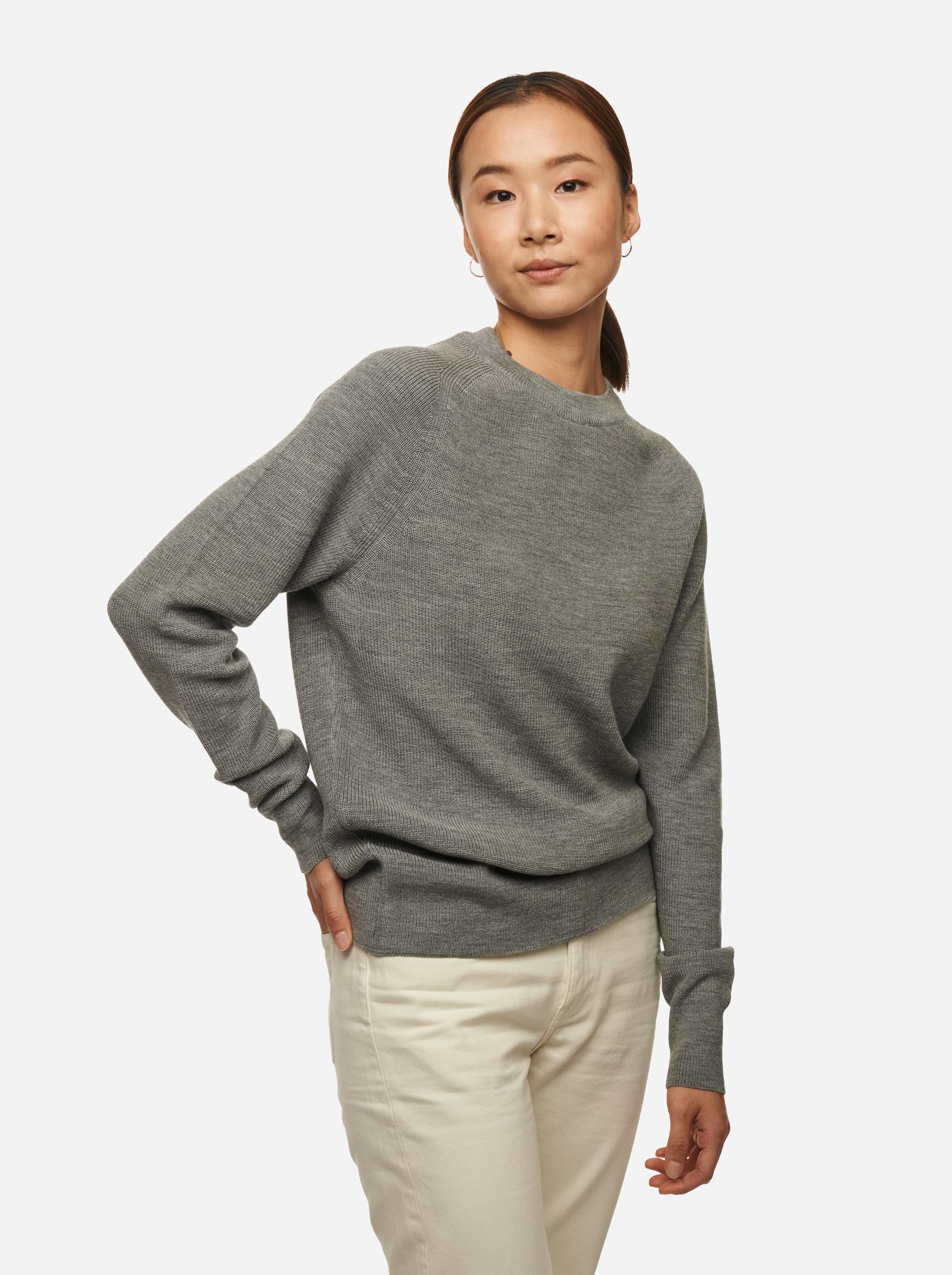 Teym - Crewneck - The Merino Sweater - Women - Grey - 5
