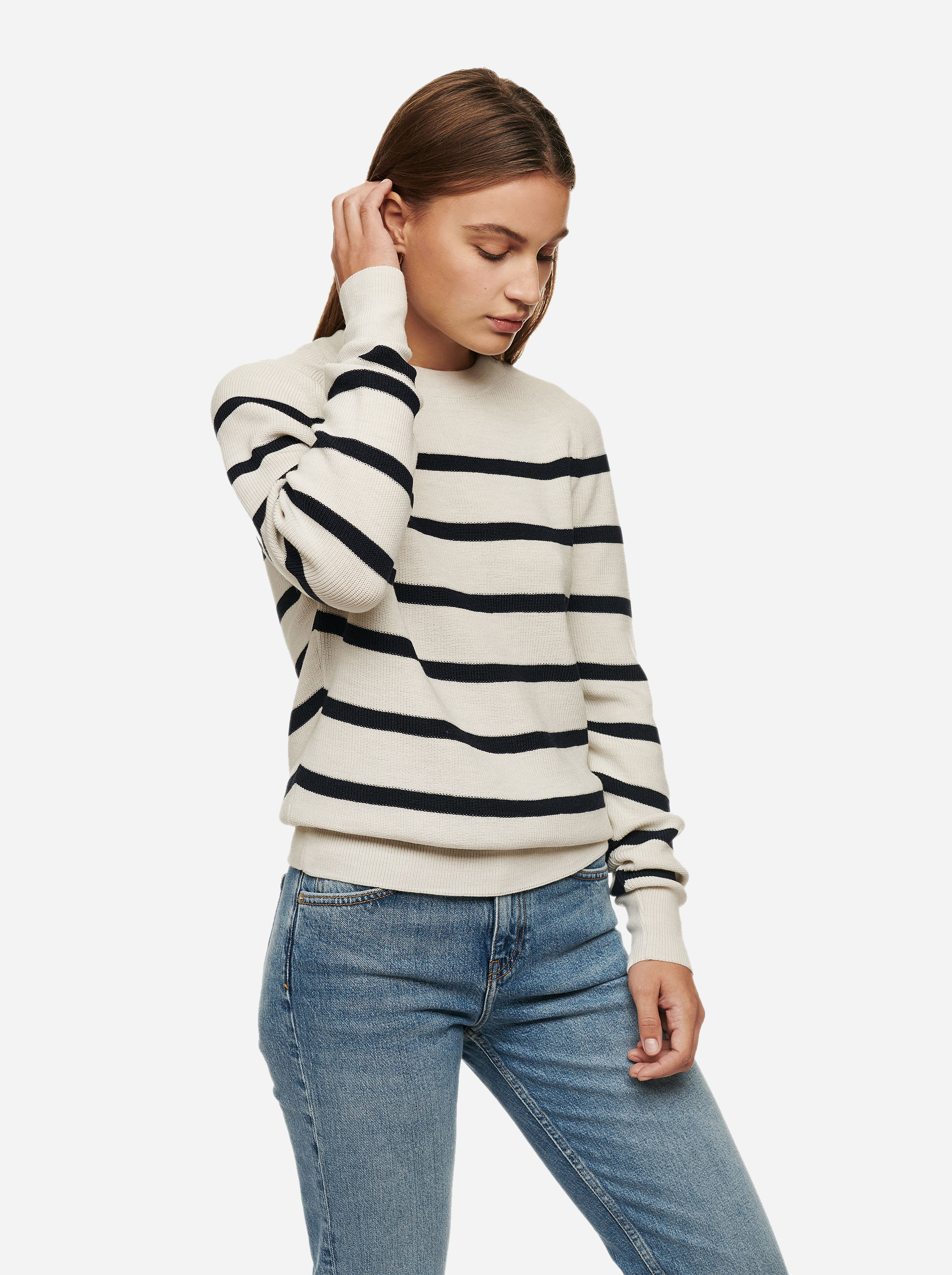Teym - Crewneck - The Merino Sweater - Women - Striped - 1