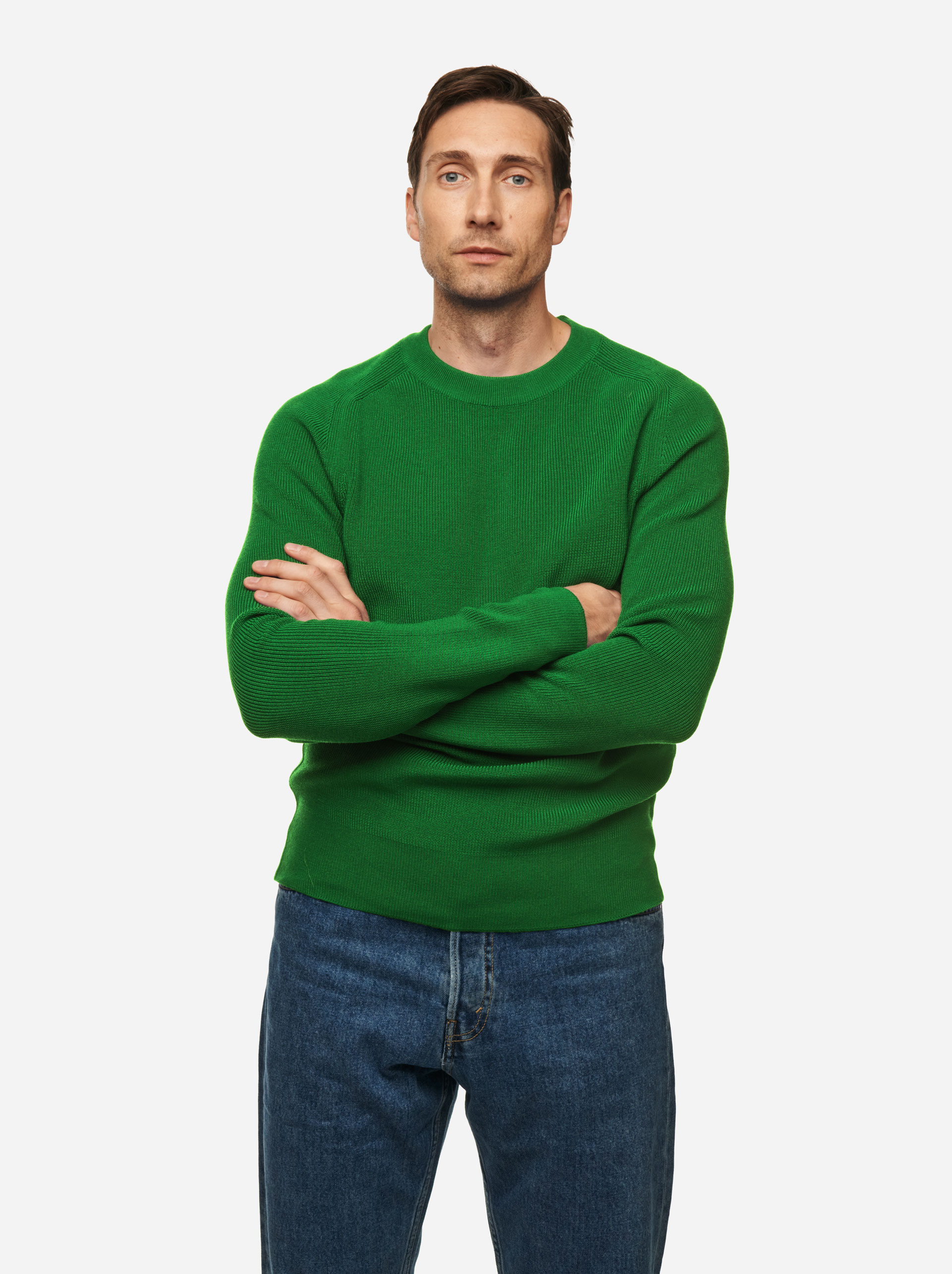 Teym - The Merino Sweater - Men - Bright Green - 1