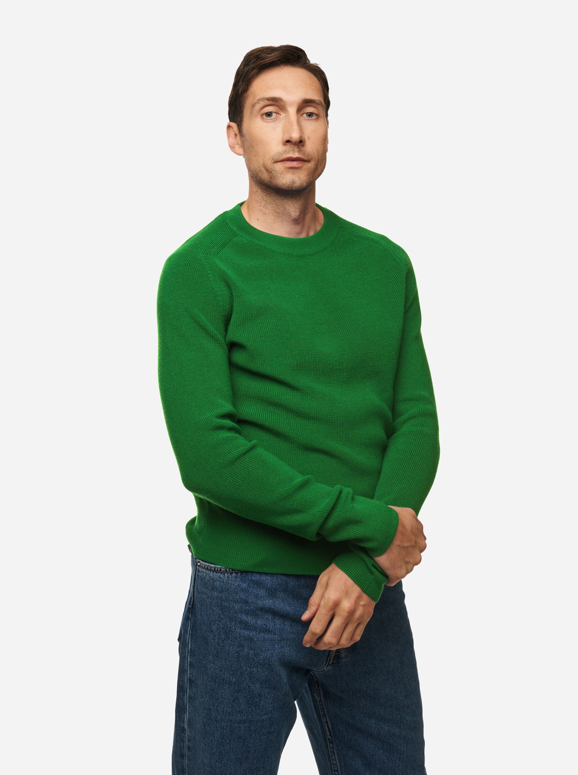 Teym - The Merino Sweater - Men - Bright Green - 3