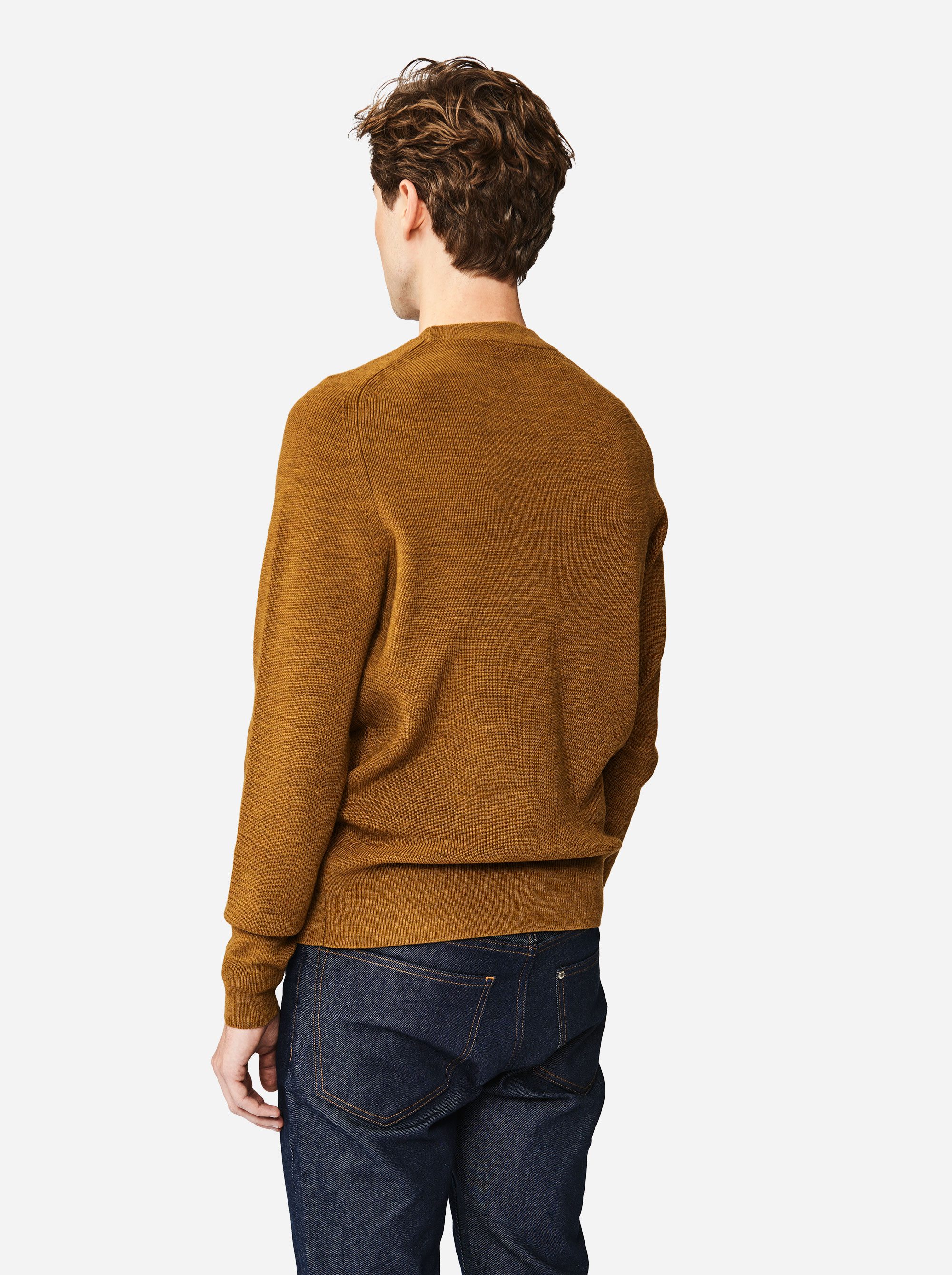 Teym - The Merino Sweater - Men - Mustard - 1