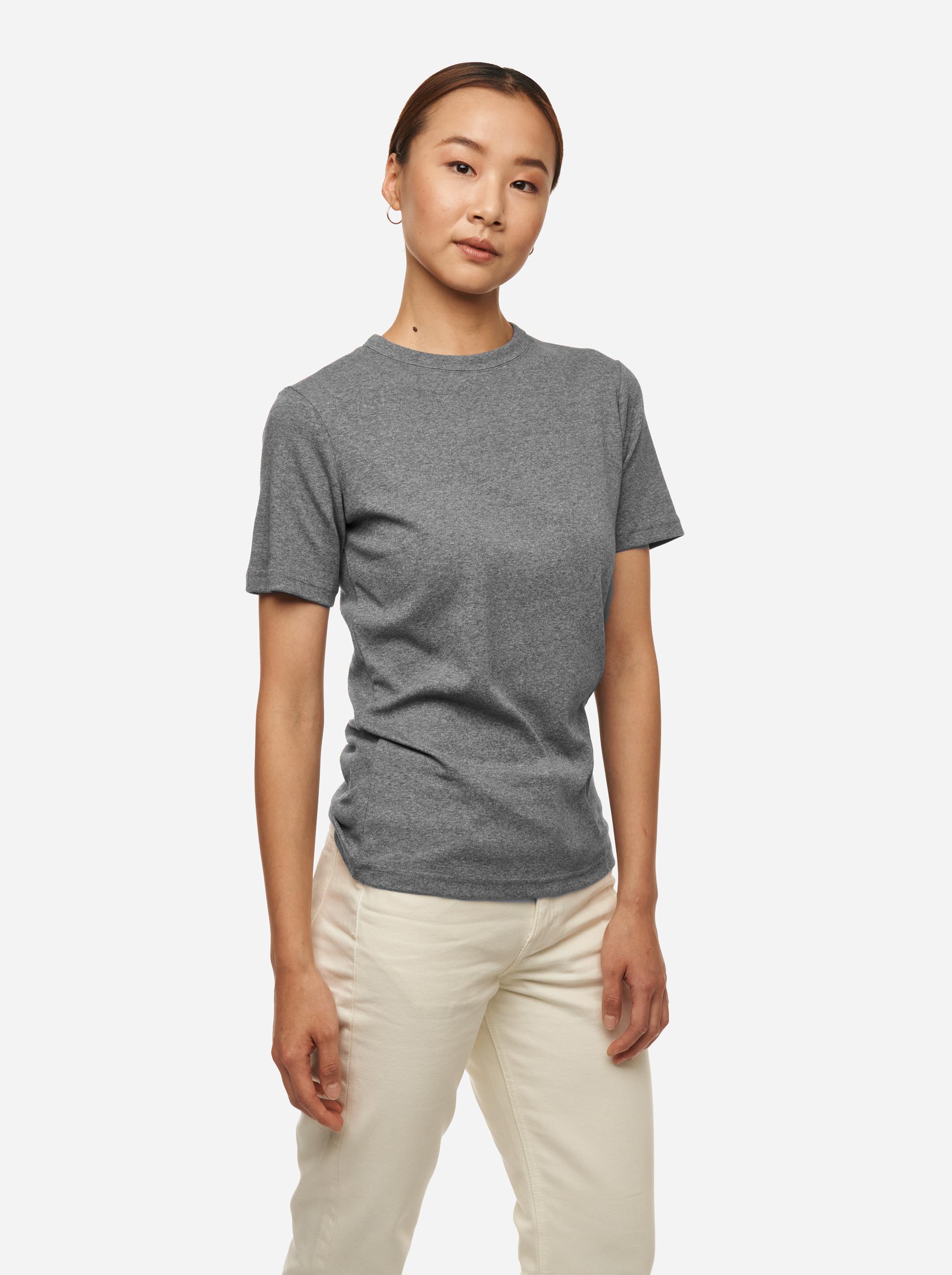 Teym - The T-Shirt - Women - Melange grey - 2B