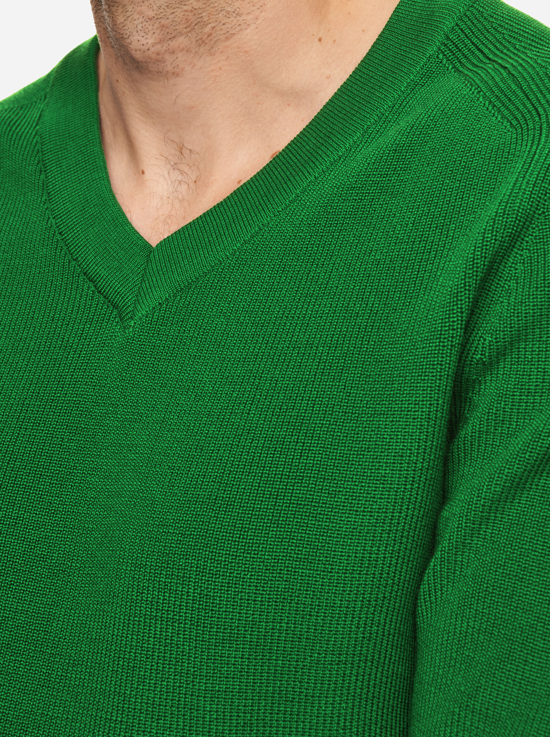 Teym - V-Neck - The Merino Sweater - Men - Bright Green - 3