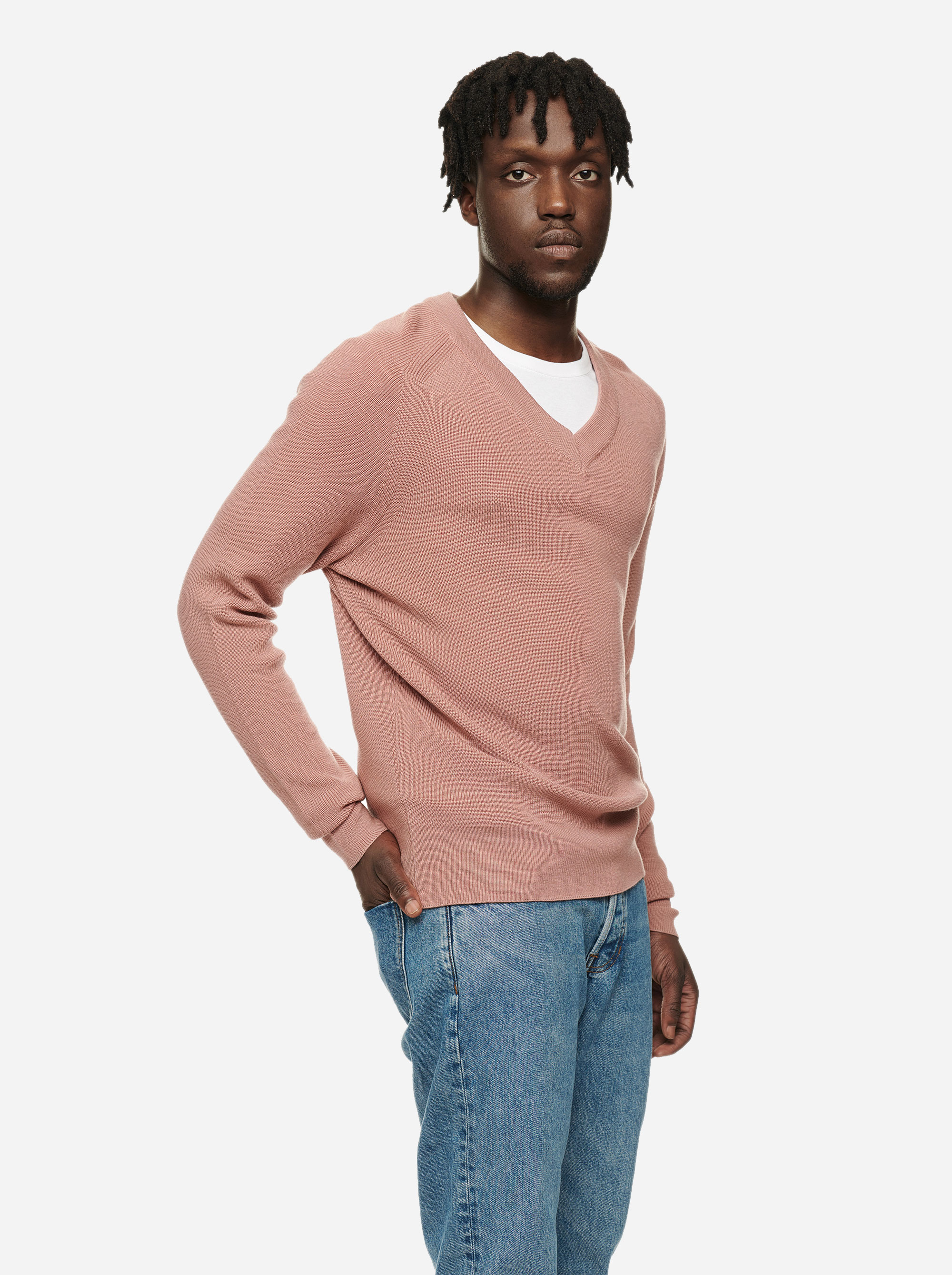 Teym - V-Neck - The Merino Sweater - Men - Pink - 1