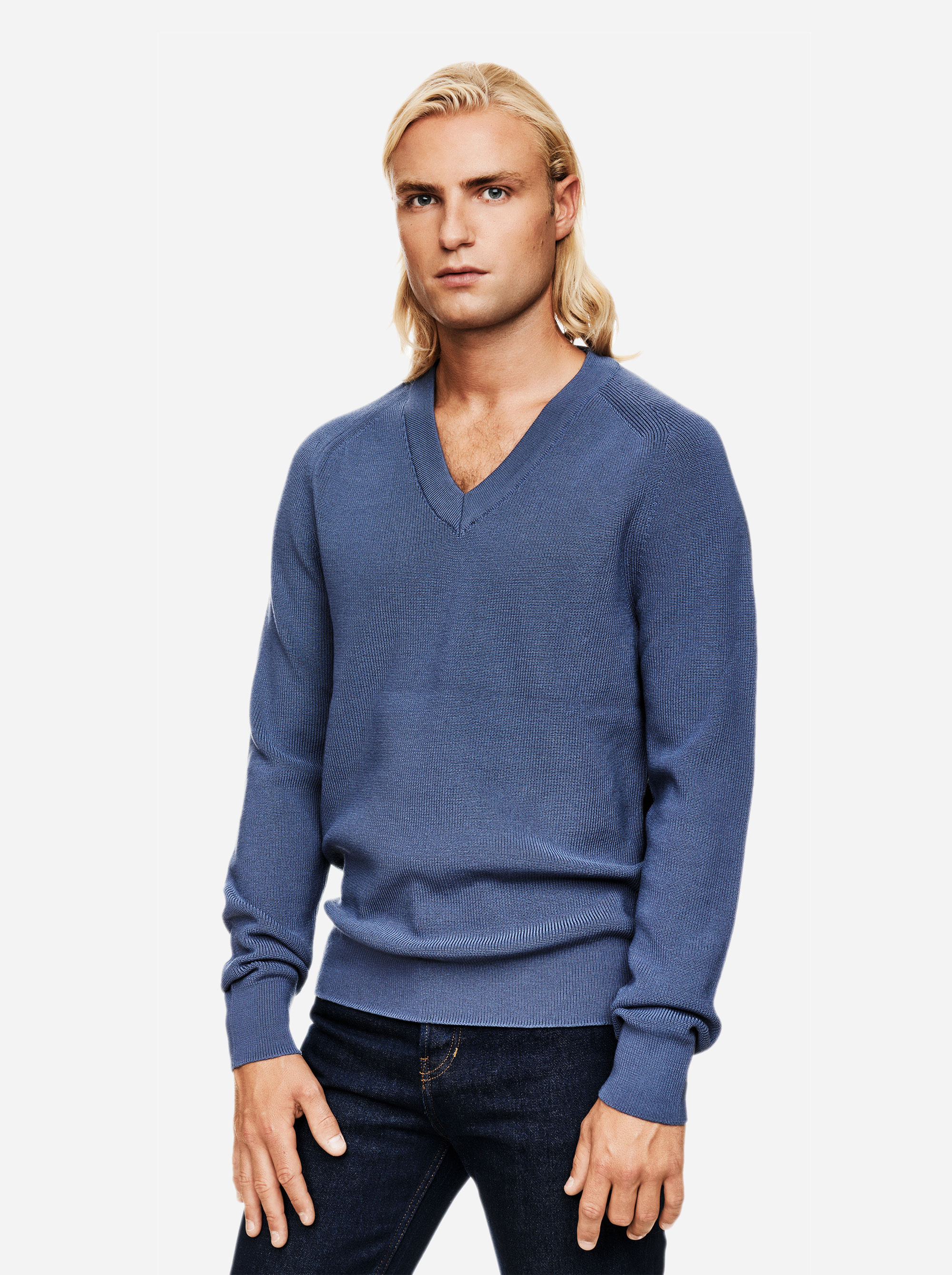 Teym - V-Neck - The Merino Sweater - Men - Sky blue - 3