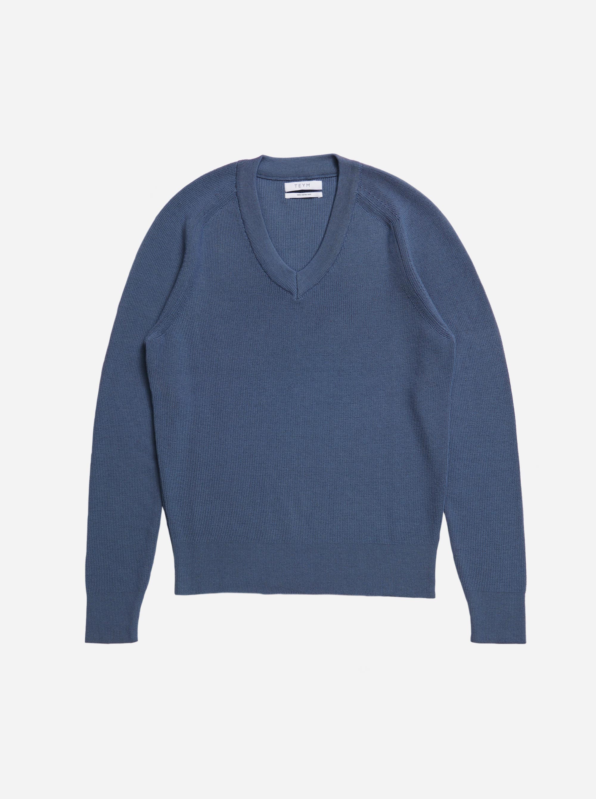 Teym - V-Neck - The Merino Sweater - Men - Sky blue - 4