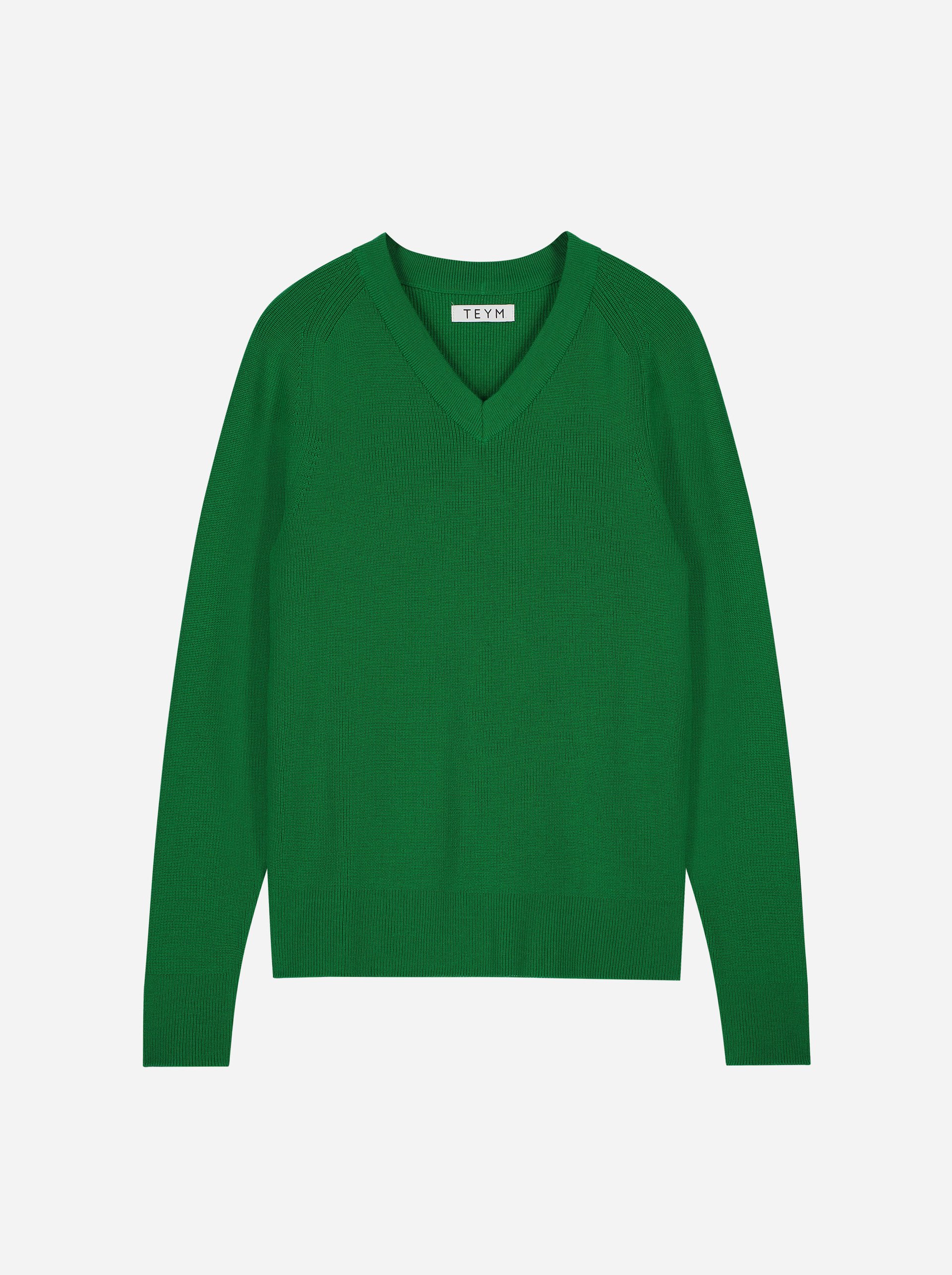 Teym - V-Neck - The Merino Sweater - Women - Bright Green - 4