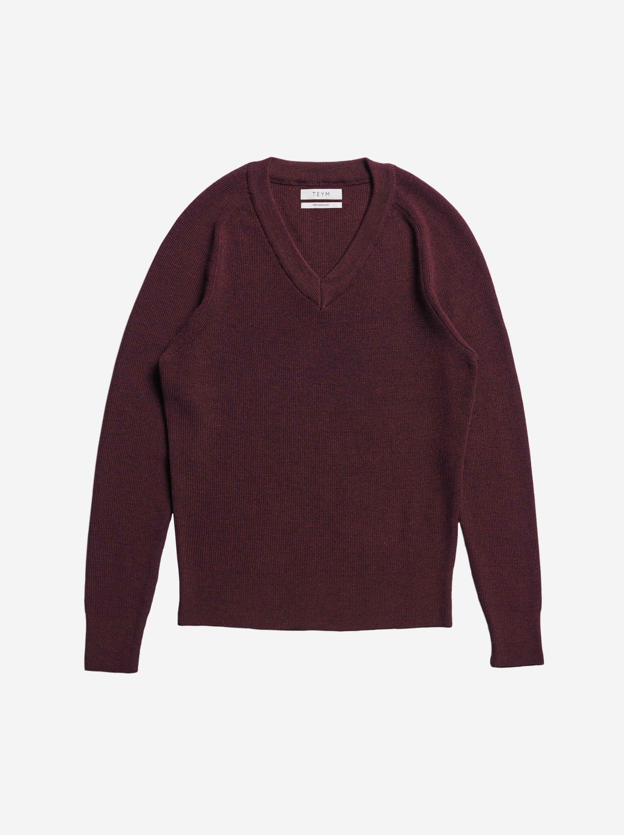 Teym - V-Neck - The Merino Sweater - Women - Burgundy - 4
