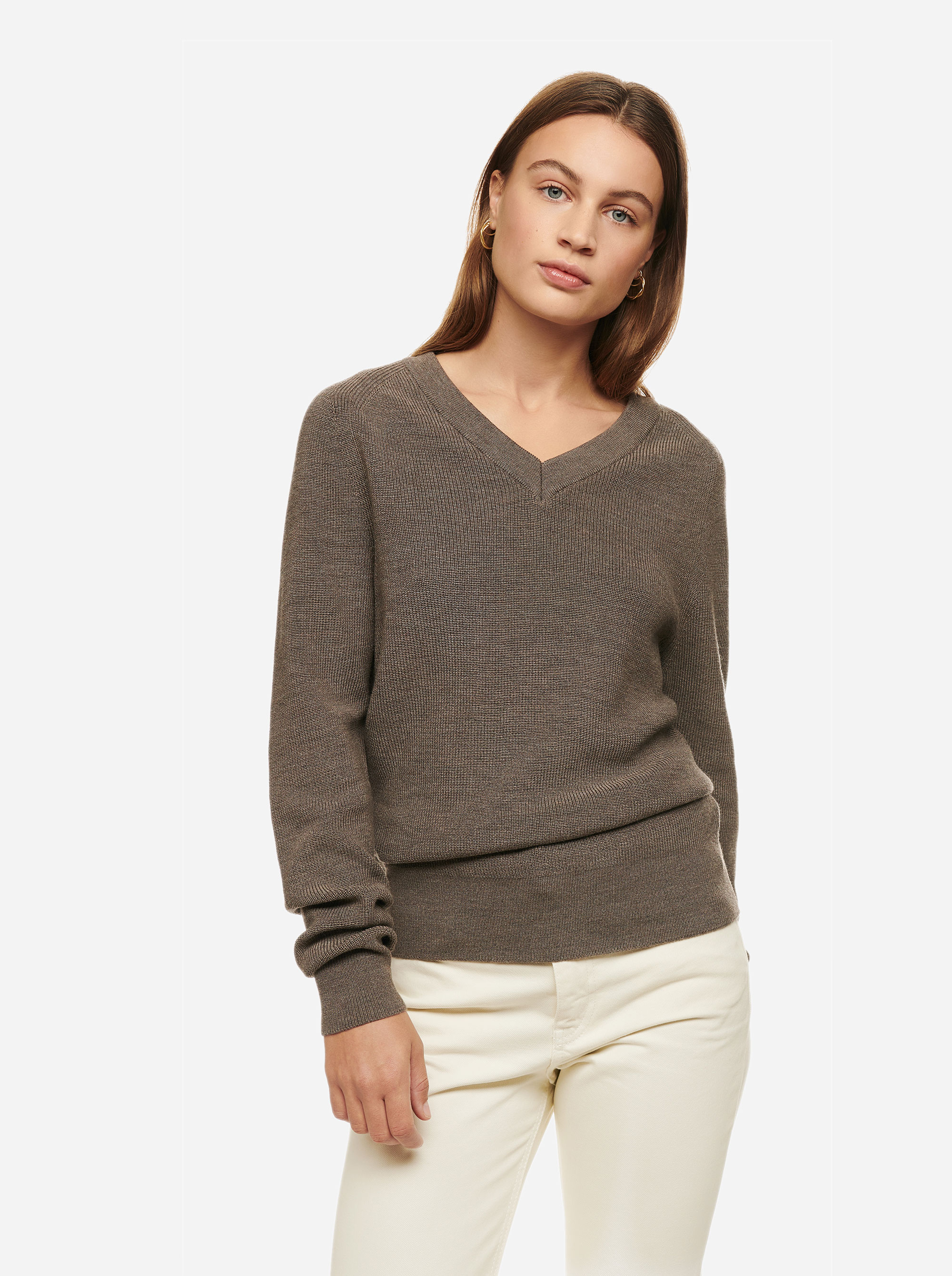 Teym - V-Neck - The Merino Sweater - Women - Grey - 1