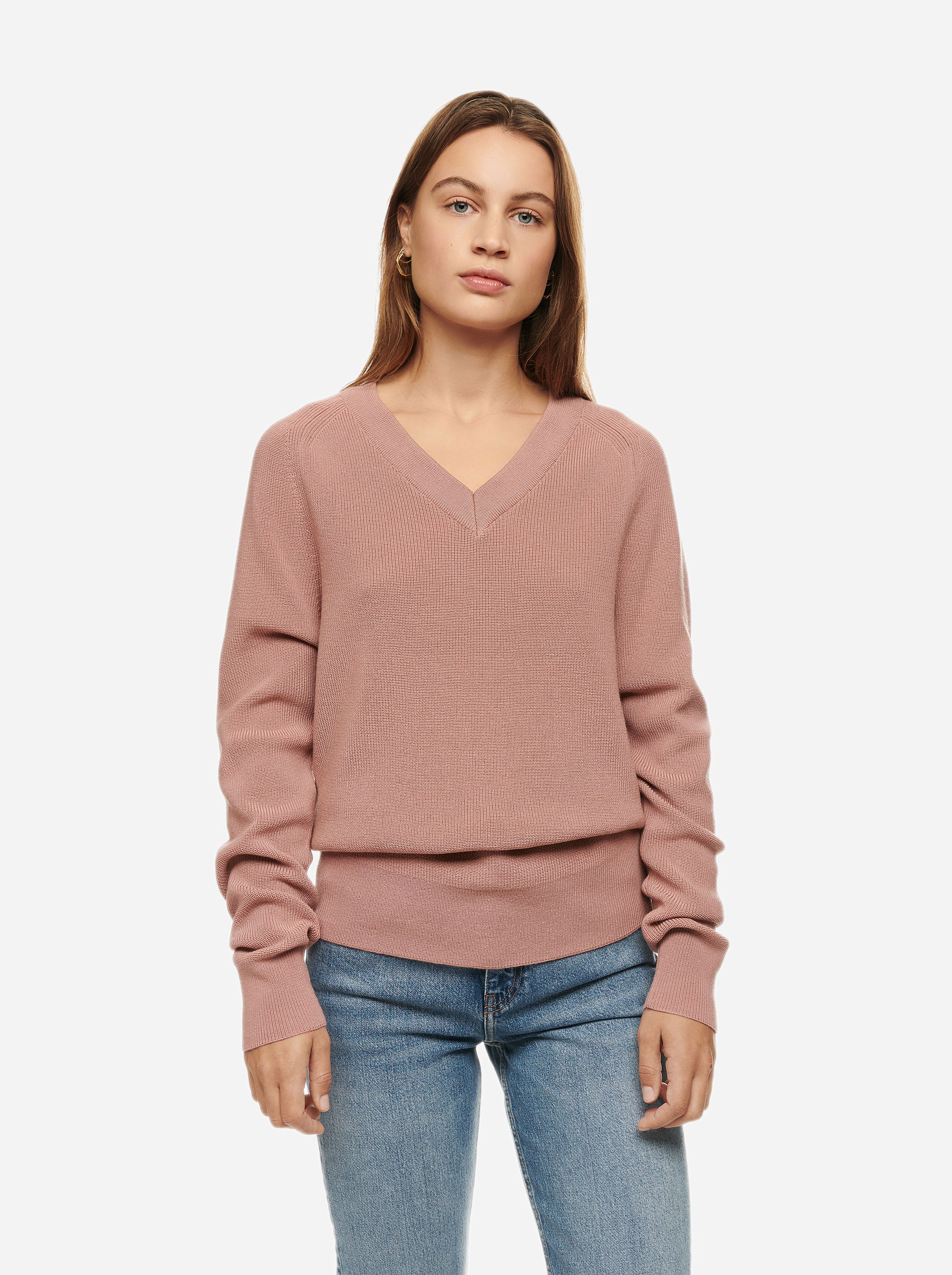 Teym - V-Neck - The Merino Sweater - Women - Pink - 1
