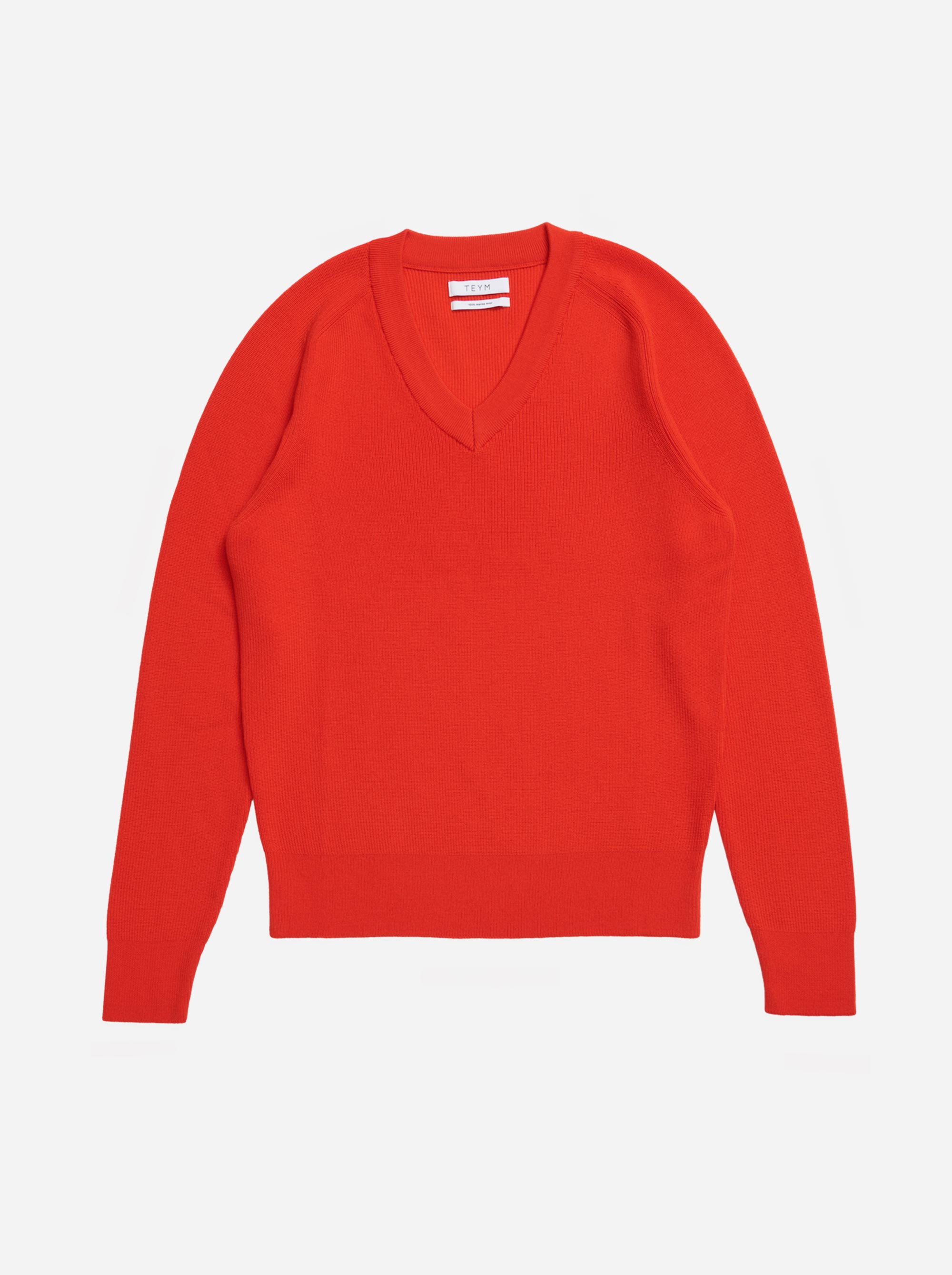 Teym - V-Neck - The Merino Sweater - Women - Red - 4
