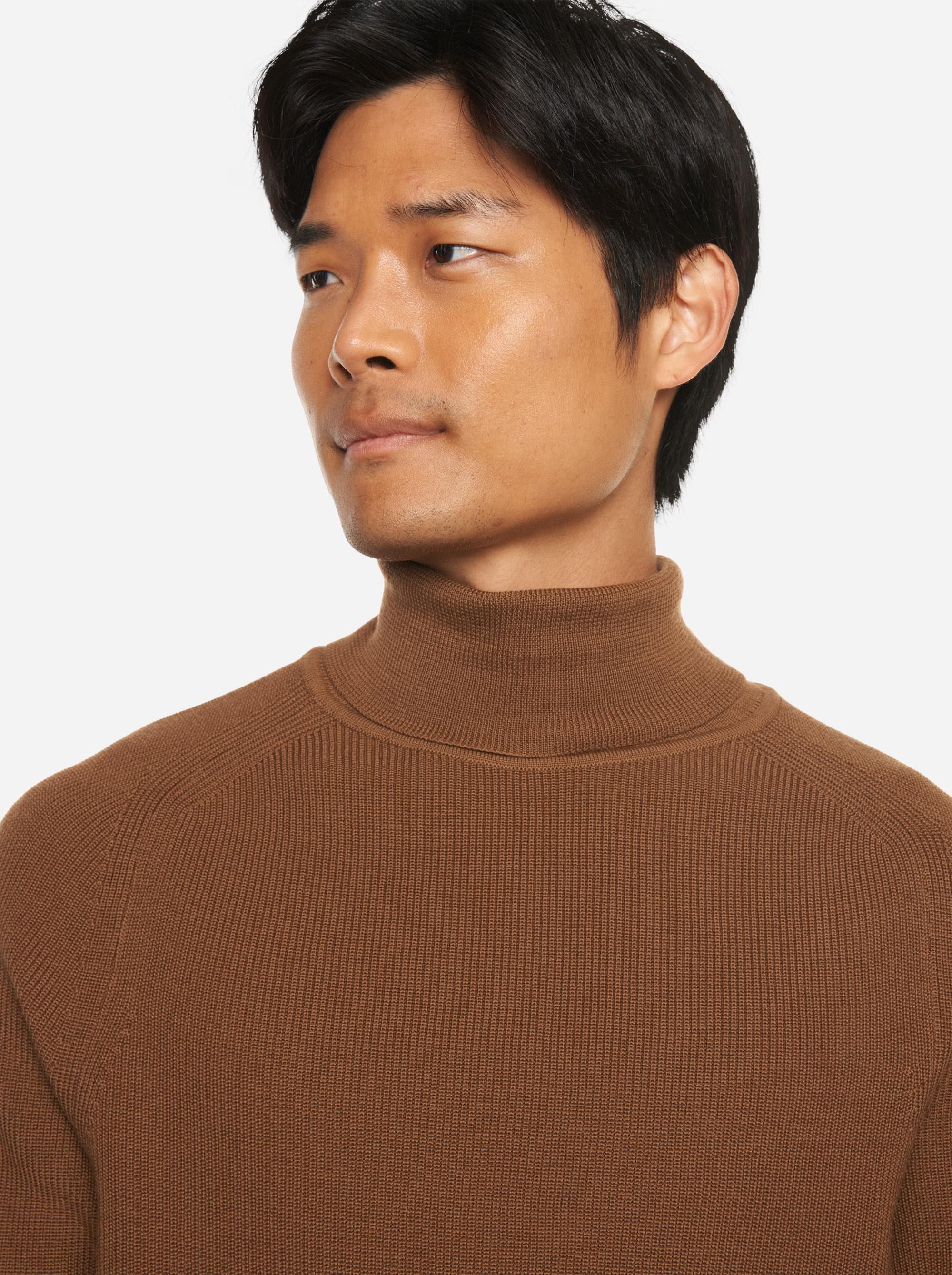 Merino - Turtleneck - The Merino Sweater - Men - Brown - 3