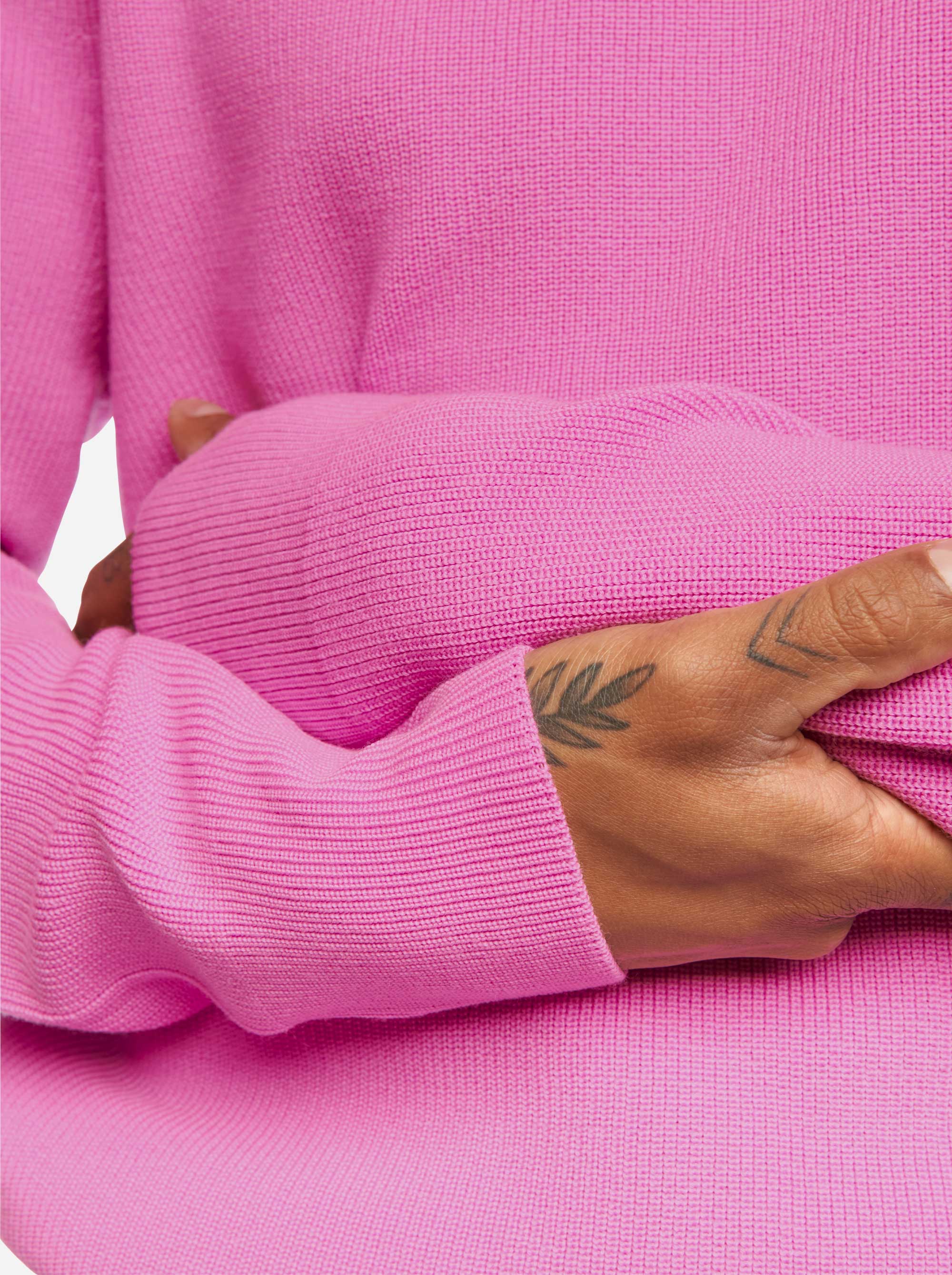 Teym - The Merino Sweater - Crewneck - Men - Bright Pink - 5