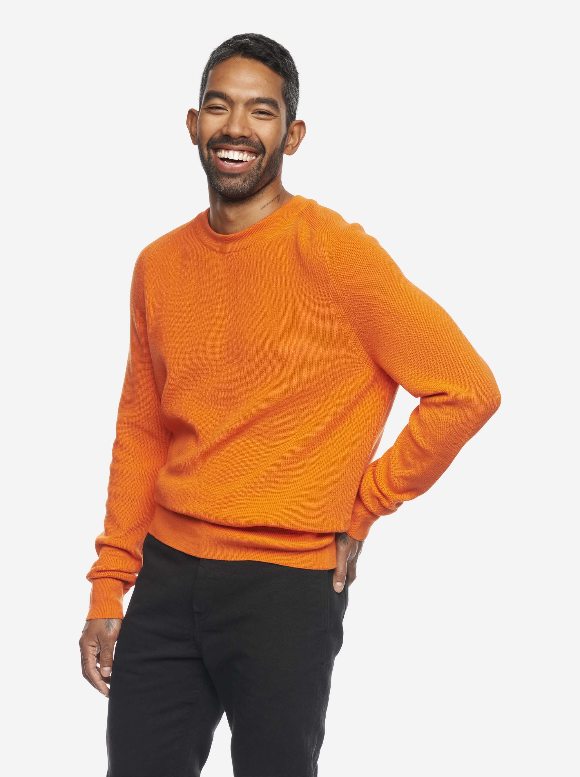 Teym - The Merino Sweater - Crewneck - Men - Orange - 2
