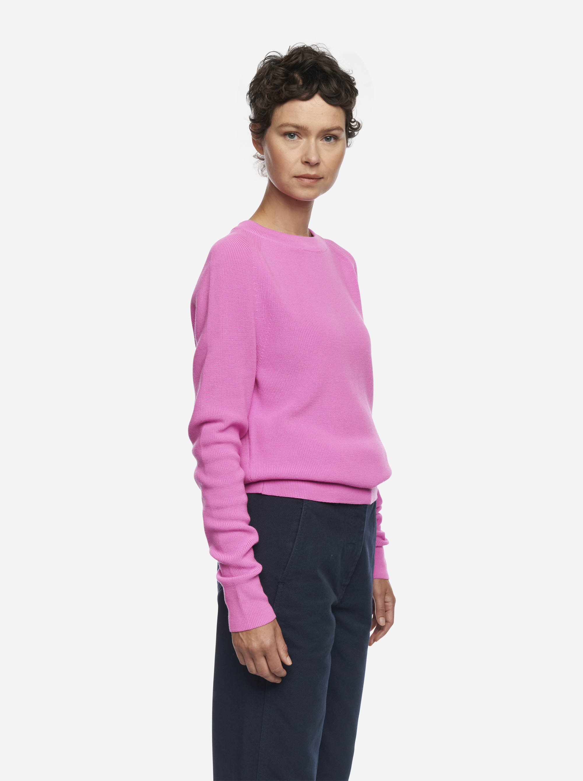 Teym - The Merino Sweater - Crewneck - Women - Bright Pink - 3