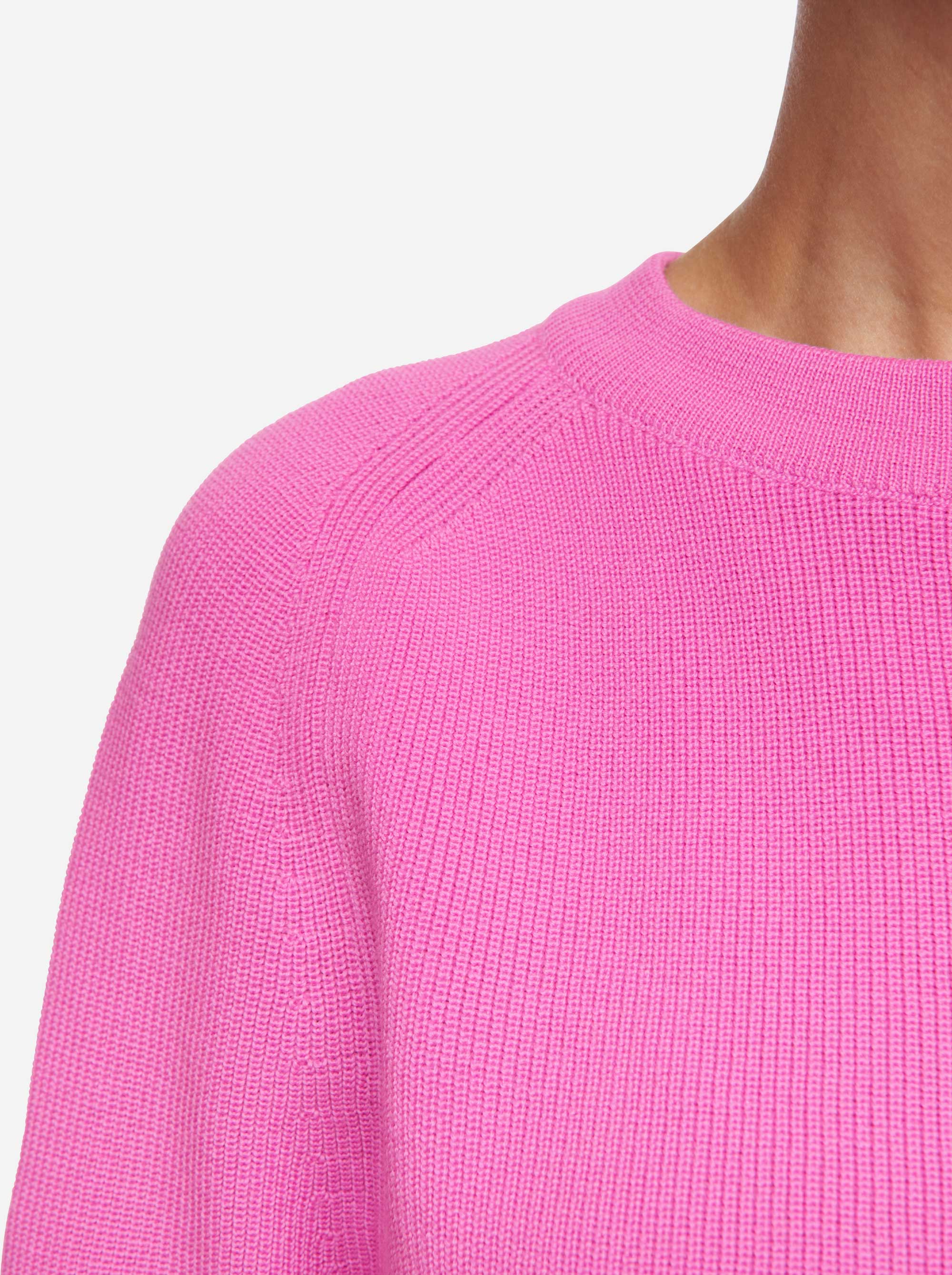 Teym - The Merino Sweater - Crewneck - Women - Bright Pink - 5