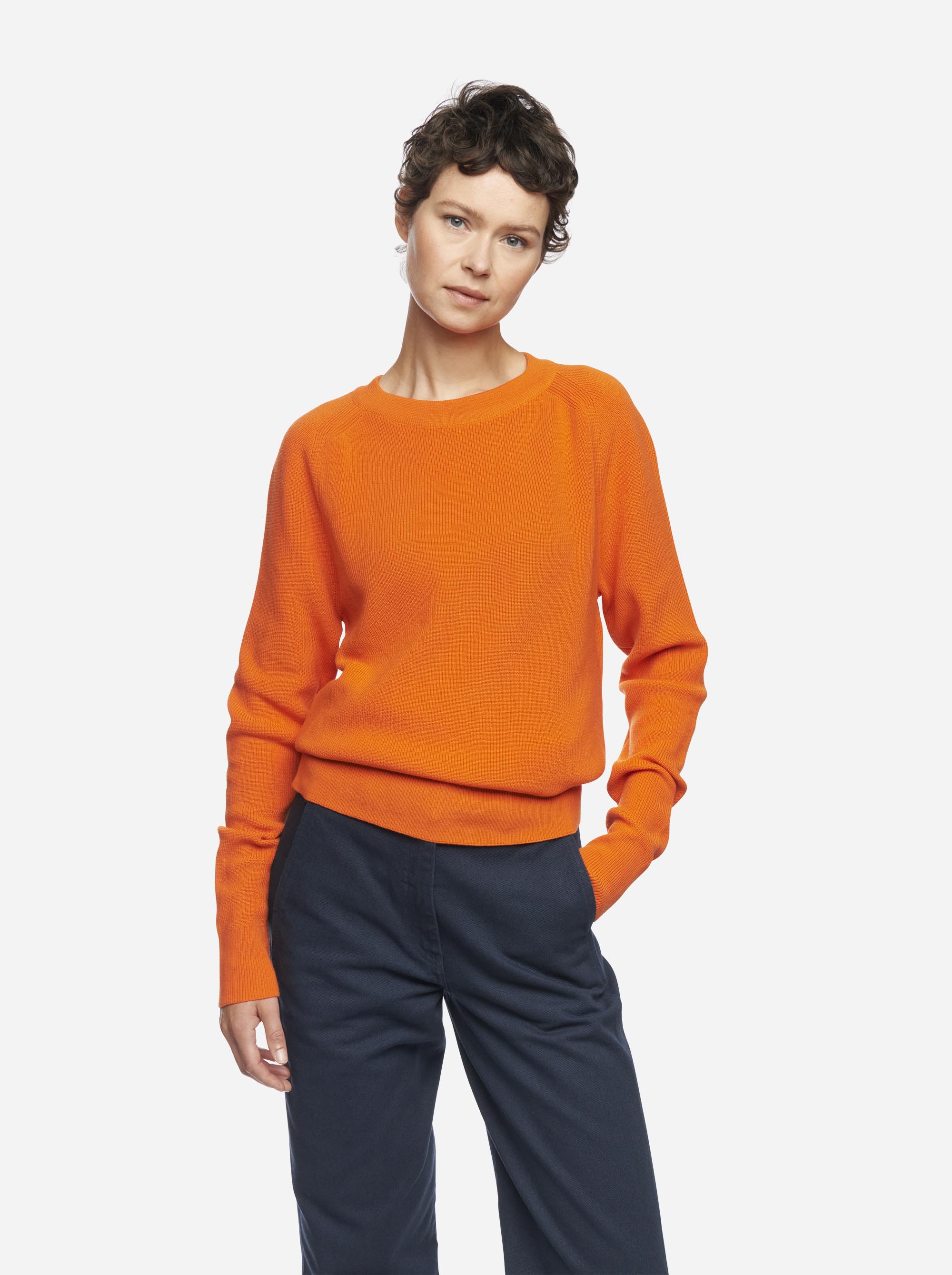 Teym - The Merino Sweater - Crewneck - Women - Orange - 1