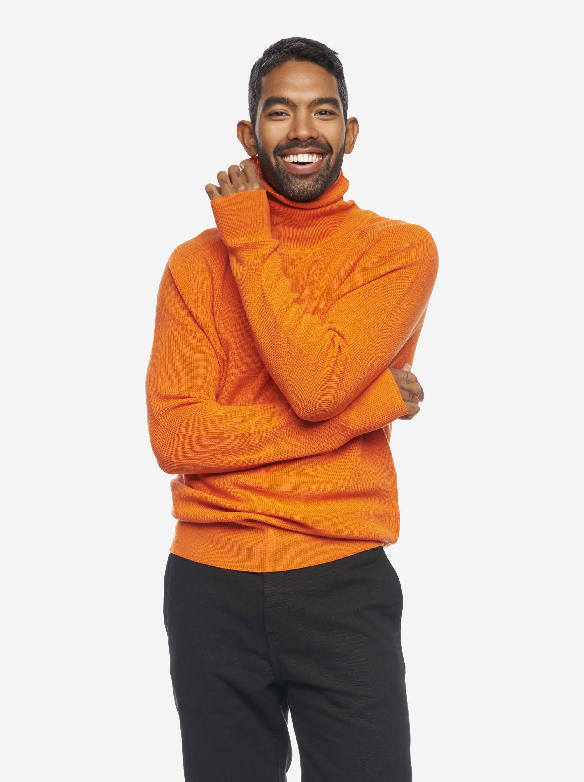 Teym - The Merino Sweater - Turtleneck - Men - Orange - 1