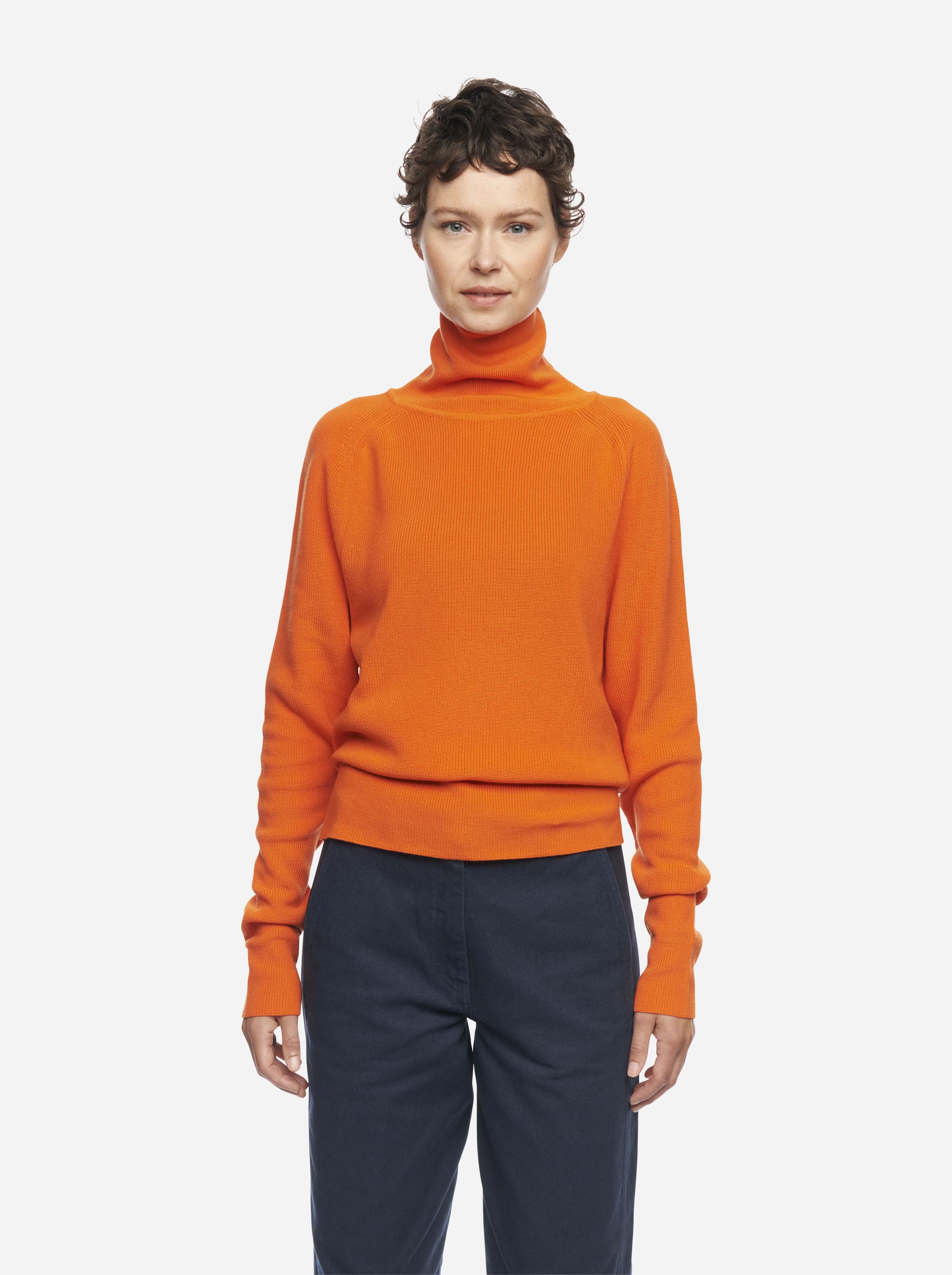 Teym - The Merino Sweater - Turtleneck - Women - Orange - 1