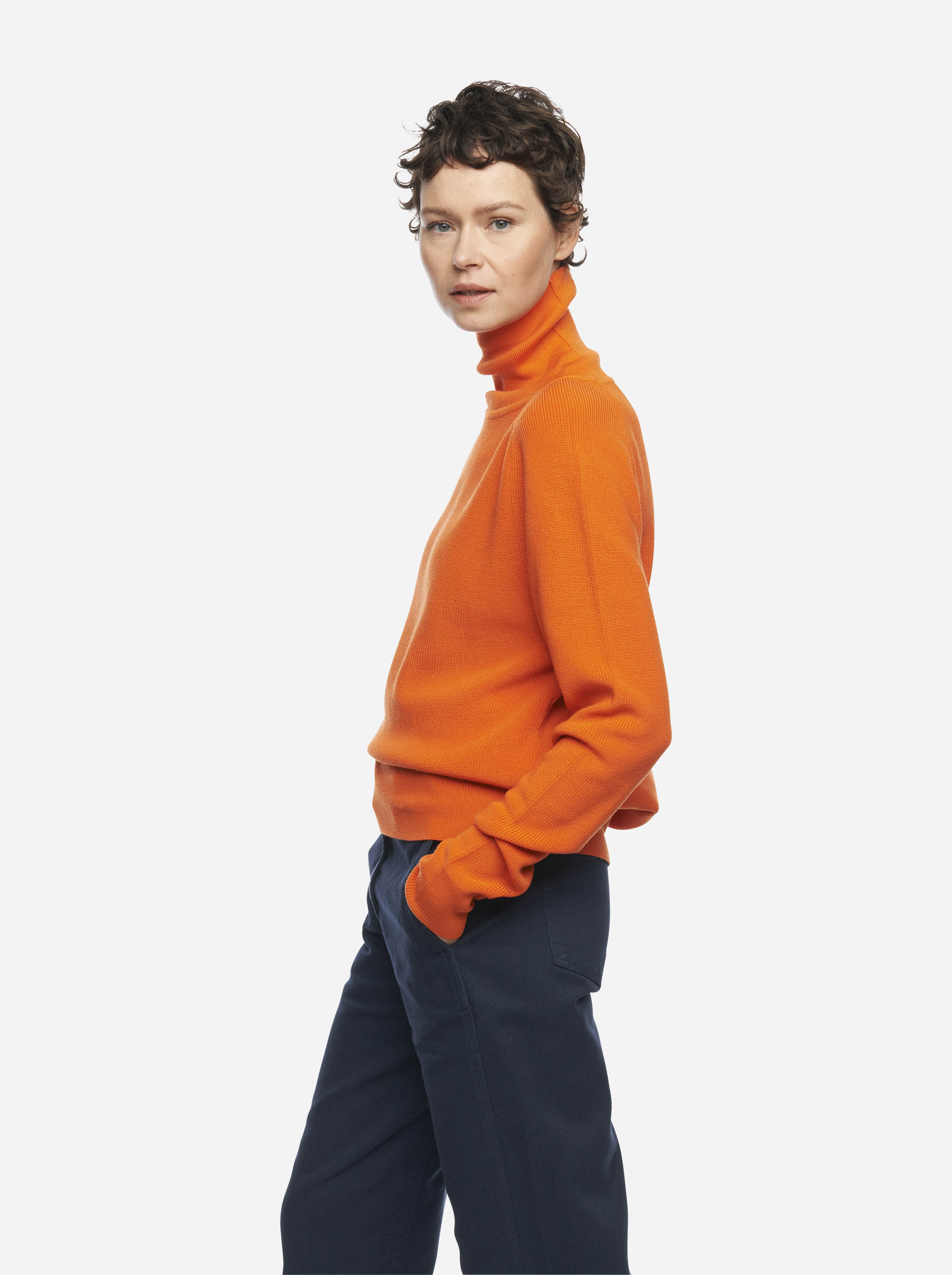 Teym - The Merino Sweater - Turtleneck - Women - Orange - 3